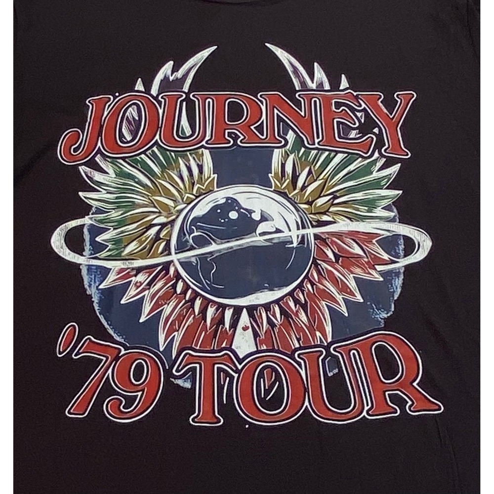 Journey 79 Tour Graphic T-Shirt Mens‎ medium Black  Rock Band Concert Tee